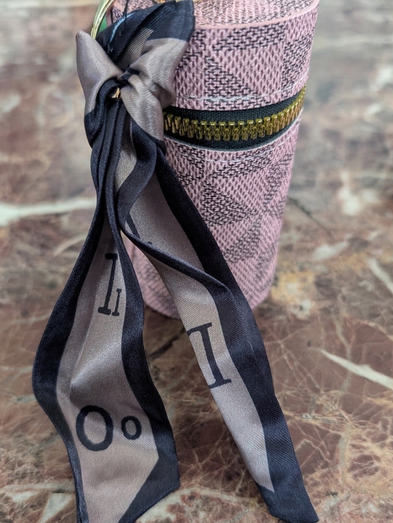 Accessories - *FREE WITH PURCHASE* Pink Textured Bag Charm with Ribbon